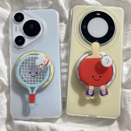 旋转球拍磁吸支架适用小米17/14ultra手机壳10S红米note13创意12/11/civi4/turbo3软K30s/k50/K60pro/K70至尊