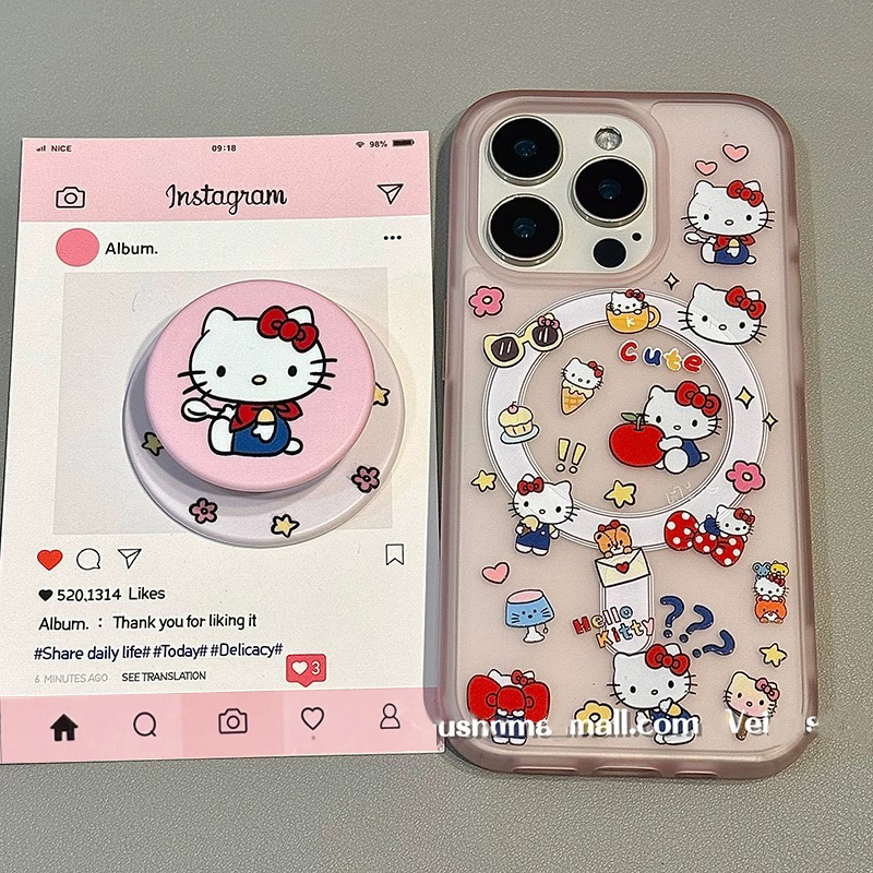 透粉少女心KT可爱磁吸适用A3x/OPPO findx8s+/X7ultra/A5PRO手机壳reno11/13pro/12f/854卡通7SE/A78/A56/A93