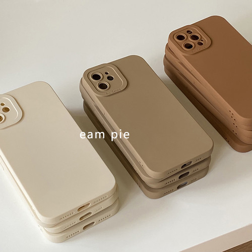 高级纯色液态硅胶奶咖色全包
