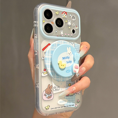 便签勺子米菲兔磁吸支架适用vivo S50/x300/S30/X200手机壳V29/S50promini/V60可爱Y76S/Y36/Y37/S19/X60/17e