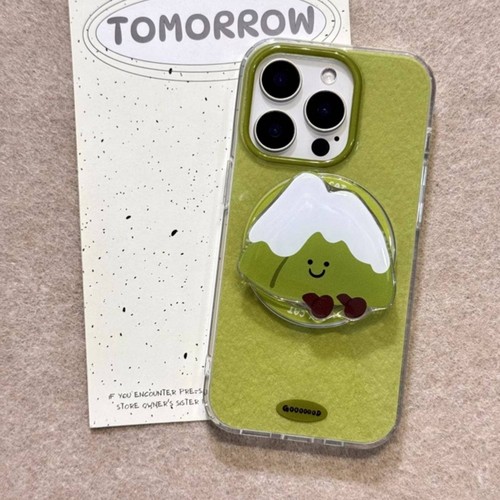 绿色雪山磁吸支架适用小米15T/14/13TPRO/NOTE14手机壳pocox7/X3GT/F6创意F5红米15R/14C/C85小清新C75/M7pro