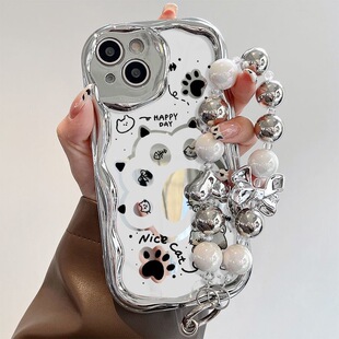 X50i电镀银60se挂链50pro畅玩40PLUS软壳20S 有趣猫爪可爱适用华为荣耀100 70pro手机壳x40GT 80GT 30S 90pro