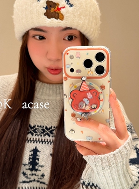 小动物摇摇乐磁吸支架适用vivo X300/X200/S30/X90S手机壳V29e/S50promini/V60/Y78+Y37C/Y36T可爱S19/X80/70