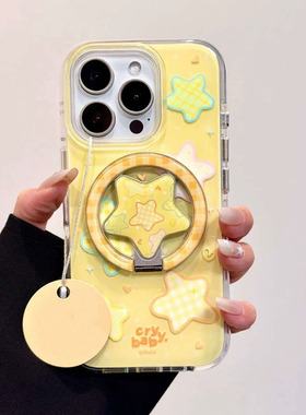 360金属折叠带磁吸星星适用A6/OPPO Reno15/FindX9/X8S/14/12/11F/10手机壳A98/A6pro支架K13/A2/A79/A3/A56