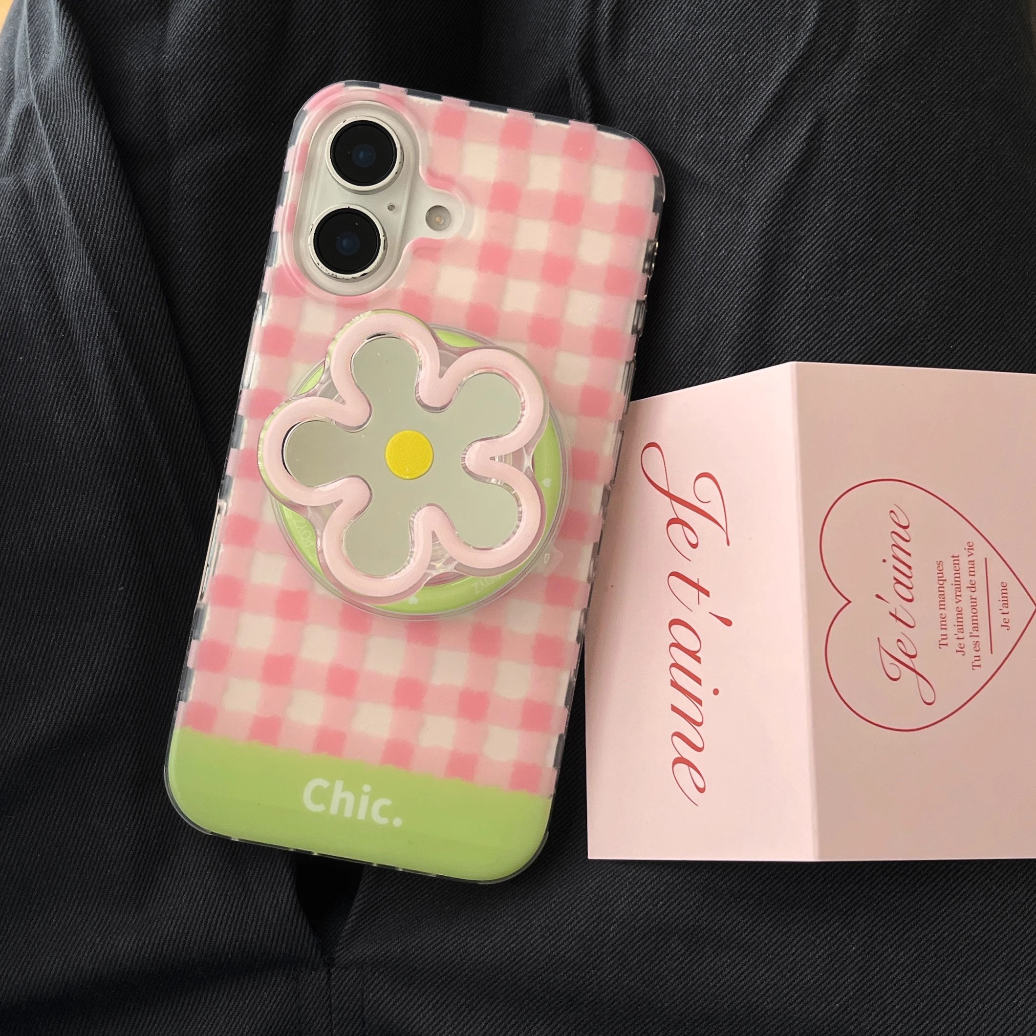 花朵补妆镜磁吸支架适用小米14T/13TPRO海外版NOTE11s手机壳poco X3GT/X6/F5红米13/14C镜面M55/12硅胶m6/F6P