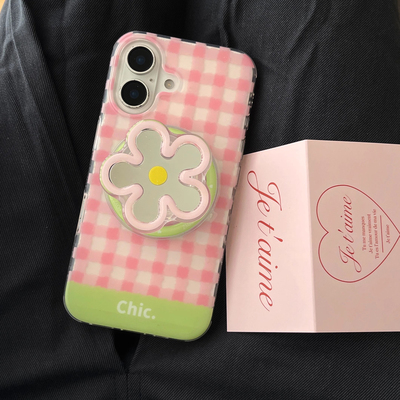 花朵补妆镜磁吸支架适用A3x/A5PRO/OPPO findx8/X7手机壳reno13/12pro/11F/854镜面7SE/A72/A58/A97/A92S创意