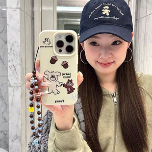 小狗插画挂链适用荣耀200 50pro华为100 X9A 80se可爱70 10女X40i全包X50畅玩30 magic6pro手机壳90GT ins个性