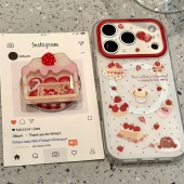 987SE手机壳pura70 甜美草莓蛋糕磁吸支架适用P60华为nova15 mate80 P50畅享70X可爱P40硬P20pro