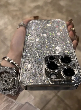 冷淡风银色电镀闪粉X200 PRO MINI适用VIVO S20手机壳S19/X90S奢华X80女Y78m+高级S17/S16e/X100S/Y37/V40/30