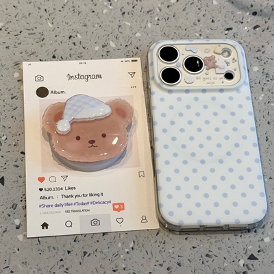 睡帽小熊磁吸支架适用1加15/ACE6T一加13t手机壳12/1+9R/oneplus ACE5竞速ACE3pro立体11软萌ACE2可爱Turbo6V