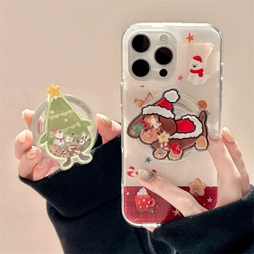 圣诞摇摇乐磁吸支架适用oppo findx8手机壳reno13/12F/98543/A2/A3pro/X7Ultra硅胶7SE/A79可爱A58/A96/K11x