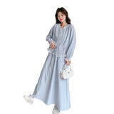 新品浅时尚穿搭蕾丝花边长袖套装8328P160K228，女装套装/套裙，2C060