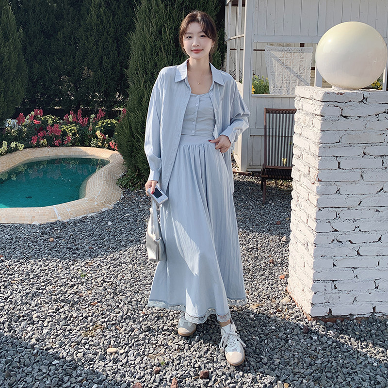 新品！慵懒风海边度假防晒服3件套8325P160K228图片