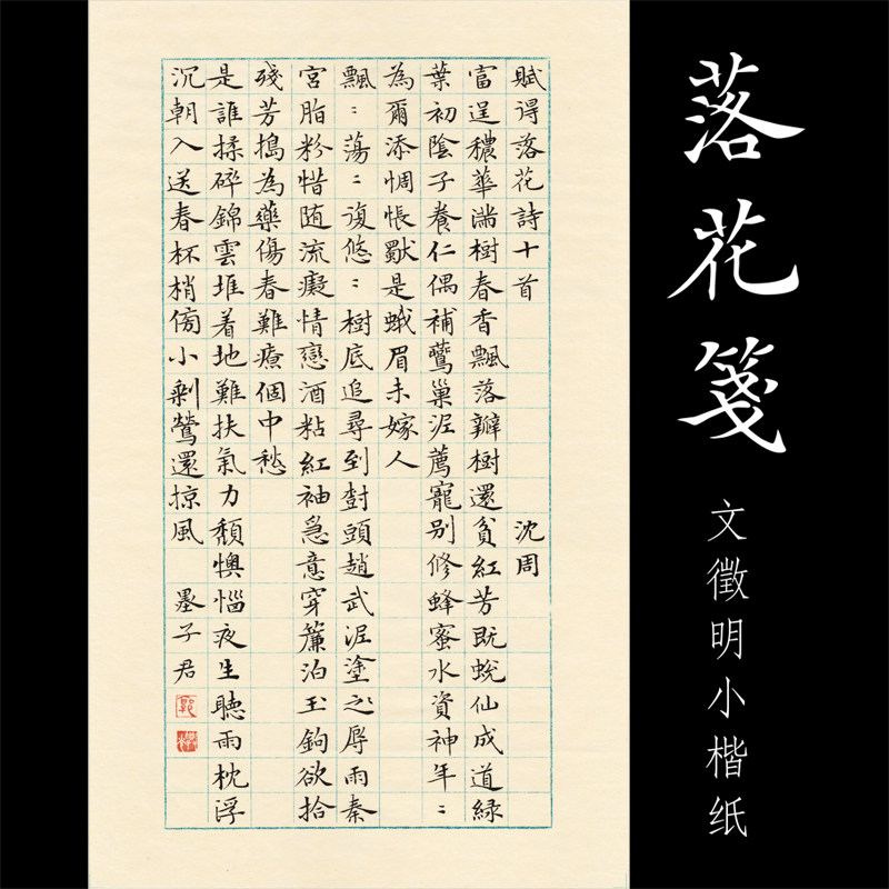 墨子君专用日课楷书创作纸