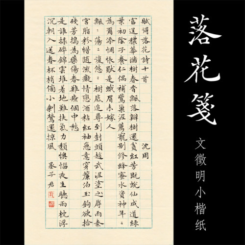 墨子君专用日课楷书创作纸