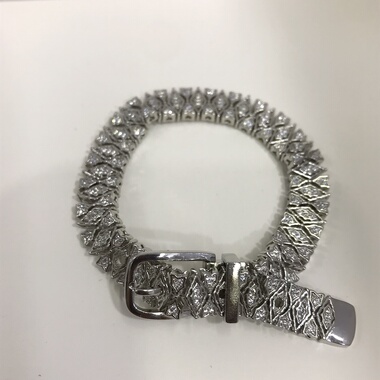 向卉意大利中古925银大鱼海棠系列之鸢尾花满钻手链