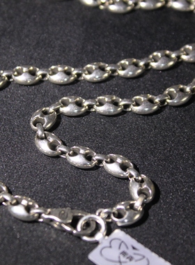 向卉意大利库存回流925银立体实心猪鼻子长款项链