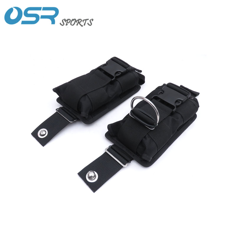 潜水背飞侧挂夹克BCD用10LBS快卸配重袋1对卖含内袋D环固定环定位