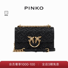 PINKO女士通勤简约经典徽标链条压纹飞鸟单肩斜挎包100074A1YB