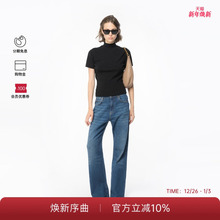 PINKO女士通勤修身休闲混纺半高领短袖针织衫上衣102124A1A7