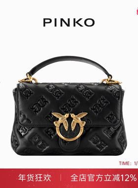 PINKO女士Love Bag Puff徽标纳帕皮革 迷你单肩包100044A2JX