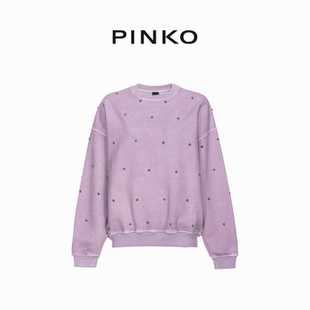 PINKO女士圆领嵌钻款 卫衣104387A297 长袖