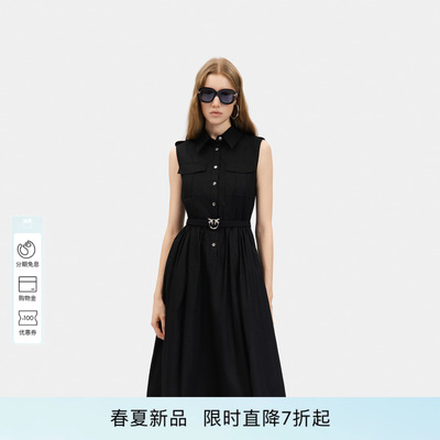 PINKO女士2026年夏季新款酷飒工装风长款连衣裙PEAF26170602
