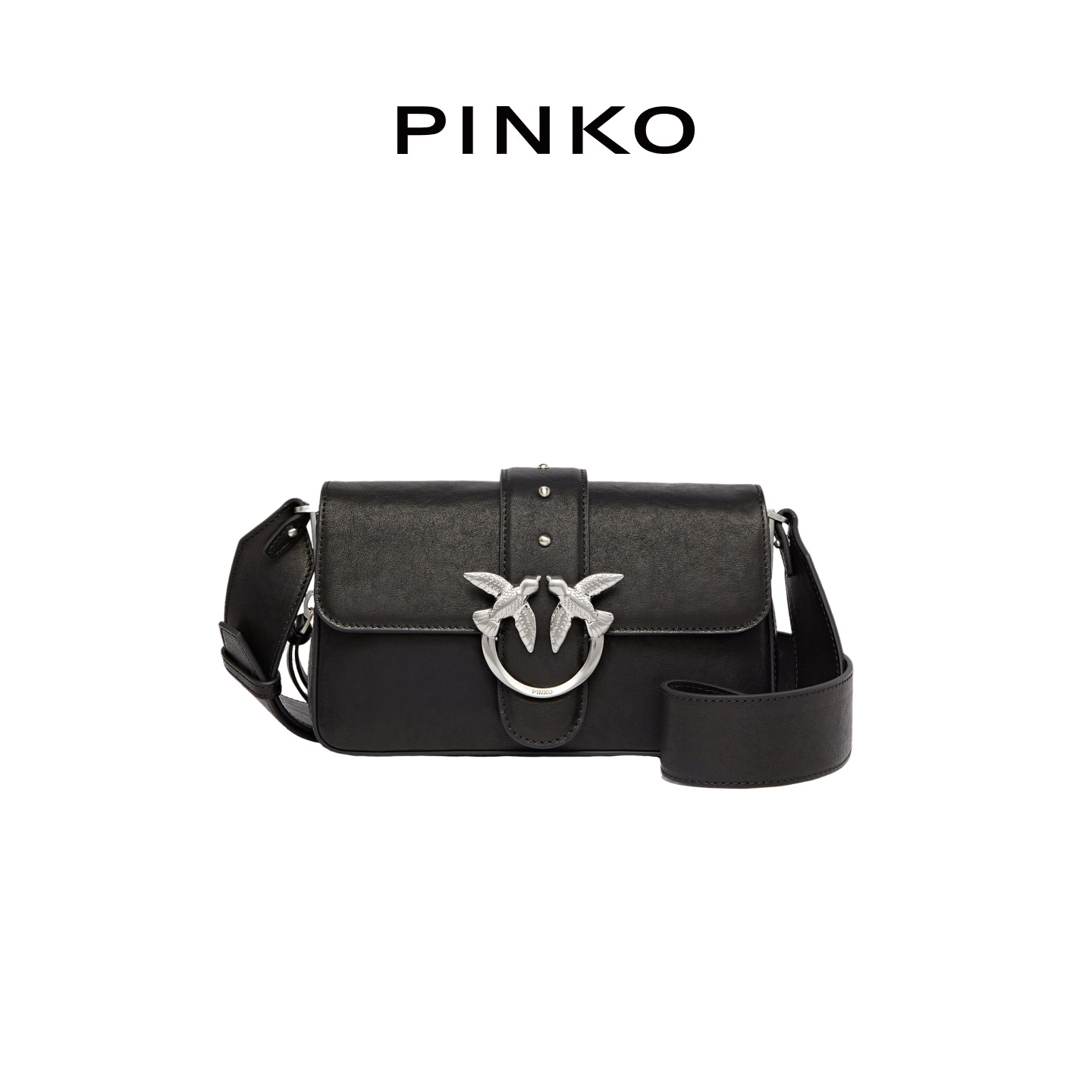 PINKO女士Mini Love Bag Slouchy 机车皮革肩背包105345A2JG - 实物图