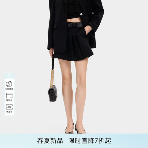 PINKO女士2026年夏季新款职场通勤A字裙短款半身裙PEAF26180602