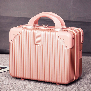 复古迷你手提箱14寸化妆箱结婚陪嫁旅行小箱子化妆包登机行李箱女