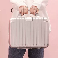 Phiên bản Hàn Quốc của vali mỹ phẩm dễ thương thời trang vali retro túi trang điểm cưới mini vali tươi 14 inch nữ - Va li vali hồng