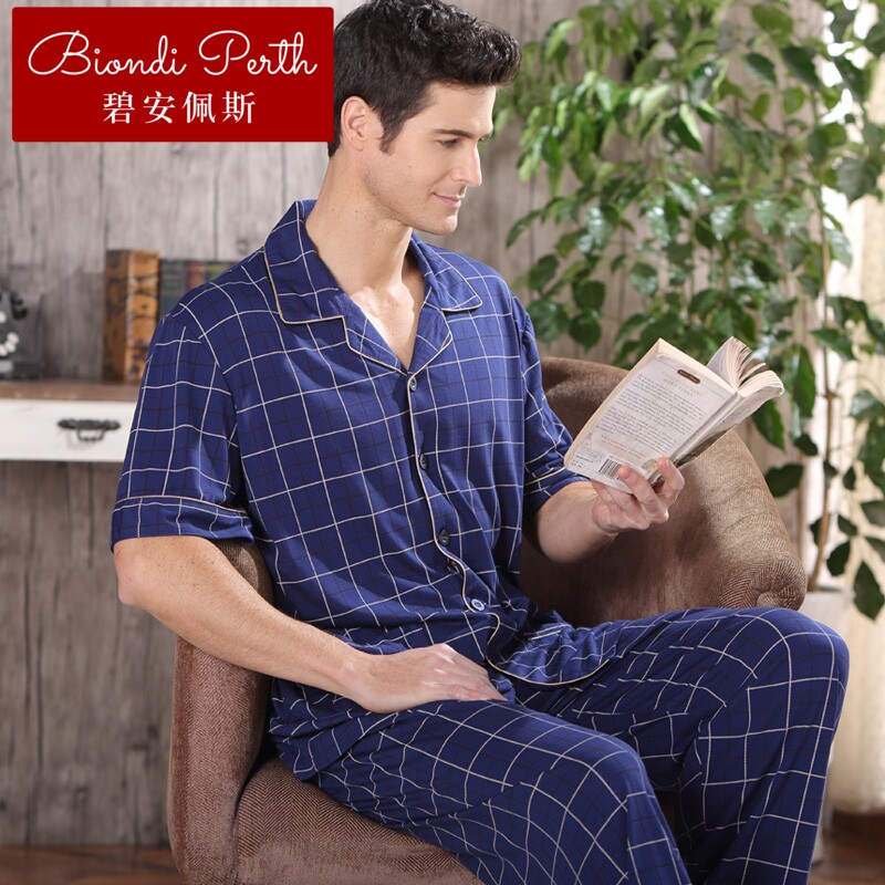 碧安佩斯裤柜大短袖竹纤维男士睡裤品牌长裤高档睡衣纤维休闲家居