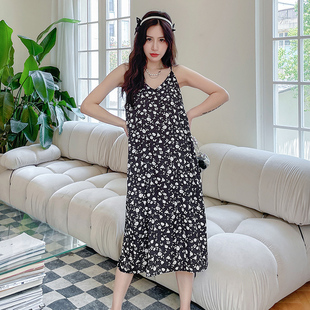 睡裙夏季女款2026年新款小碎花吊带连衣裙中长ins风小清新家居服