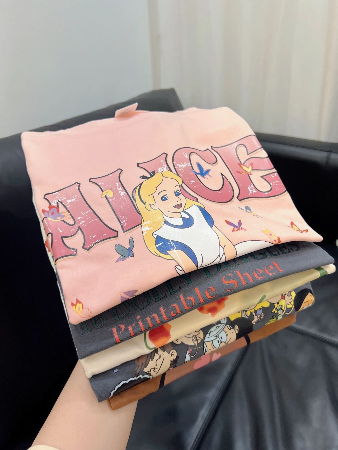 速发超火印花T计夏设恤感半袖体港宽松学生恤风上衣