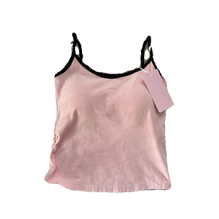 2024年新款内搭一体自带胸垫吊带背心女夏季美式撞色短款纯欲上衣