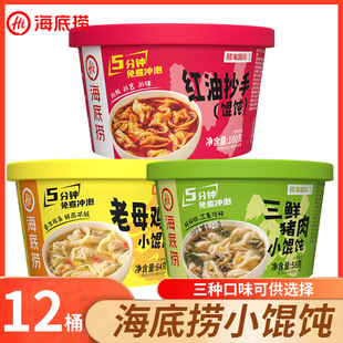 海底捞小馄饨12桶红油抄手老母鸡汤三鲜猪肉桶装 营养早餐速食懒人
