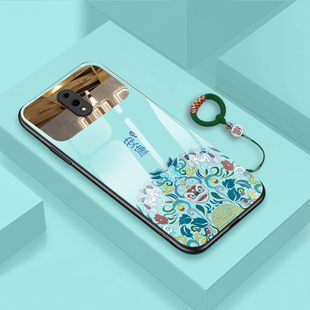 新款opporeno手机壳中国风国潮玻璃高档潮男女款RENO10倍变焦手机套防摔网红时尚情侣软边带补妆镜子OPPO外壳