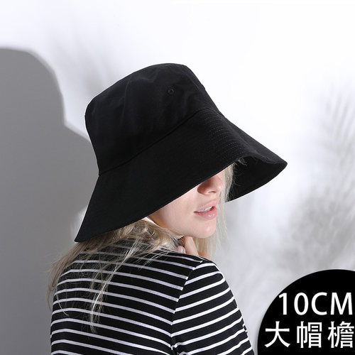 夏季黑色日系大头围百搭遮阳帽子