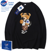 NASADIEU2025新款 圆领宽松休闲百搭上衣 男女春秋情侣卡通T恤薄款