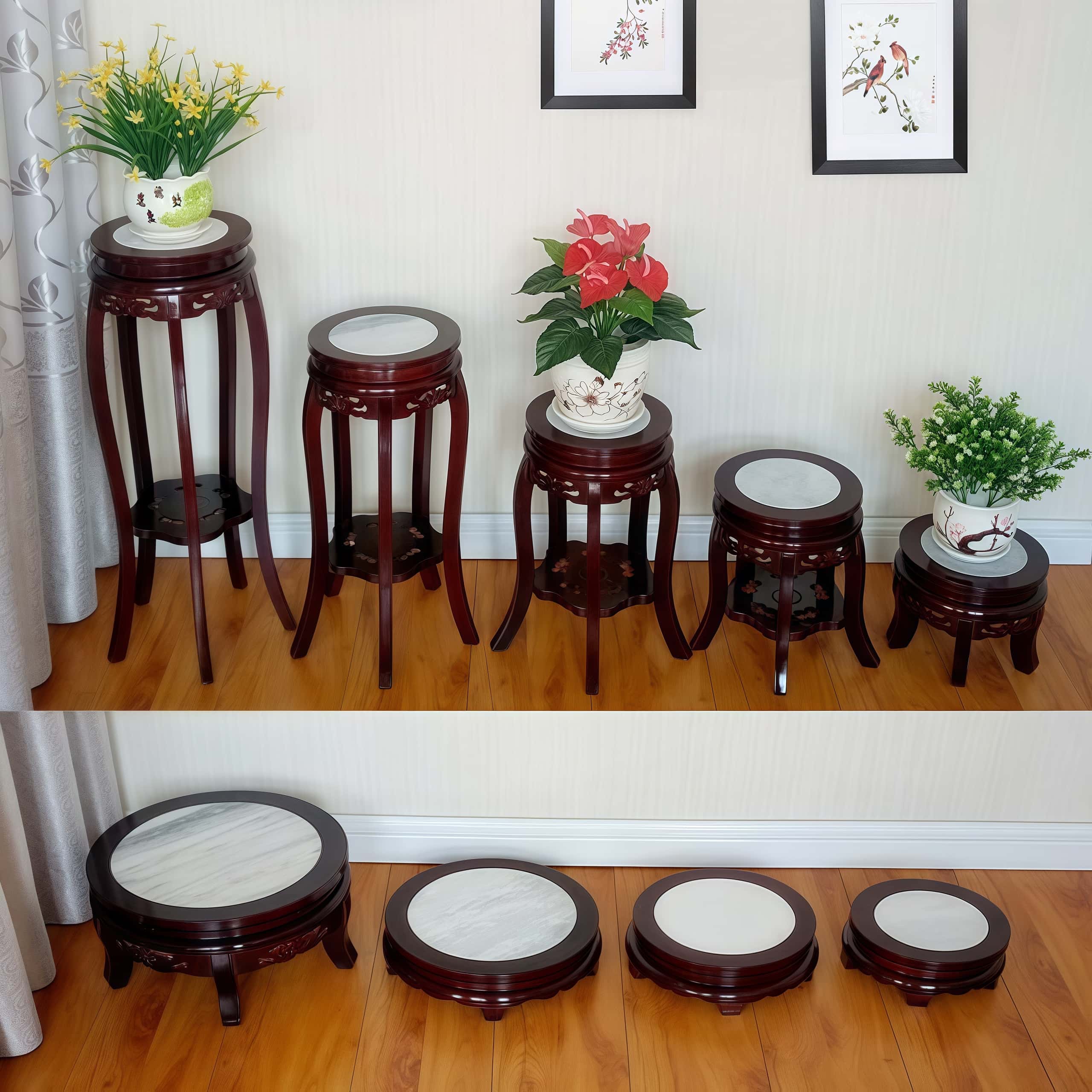 经典传承实木花架桦木明清古典