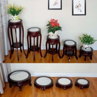 客厅花架实木底座中式花几落地式木质花盆架子花瓶鱼缸盆景置物架