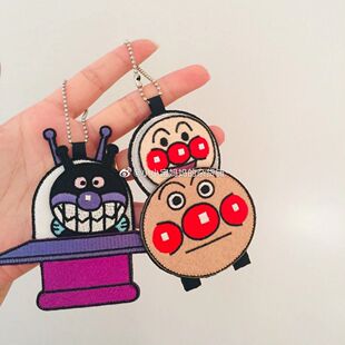 现货日本 面包超人博物馆限定儿童书包挂件 手工刺绣挂件可写名字