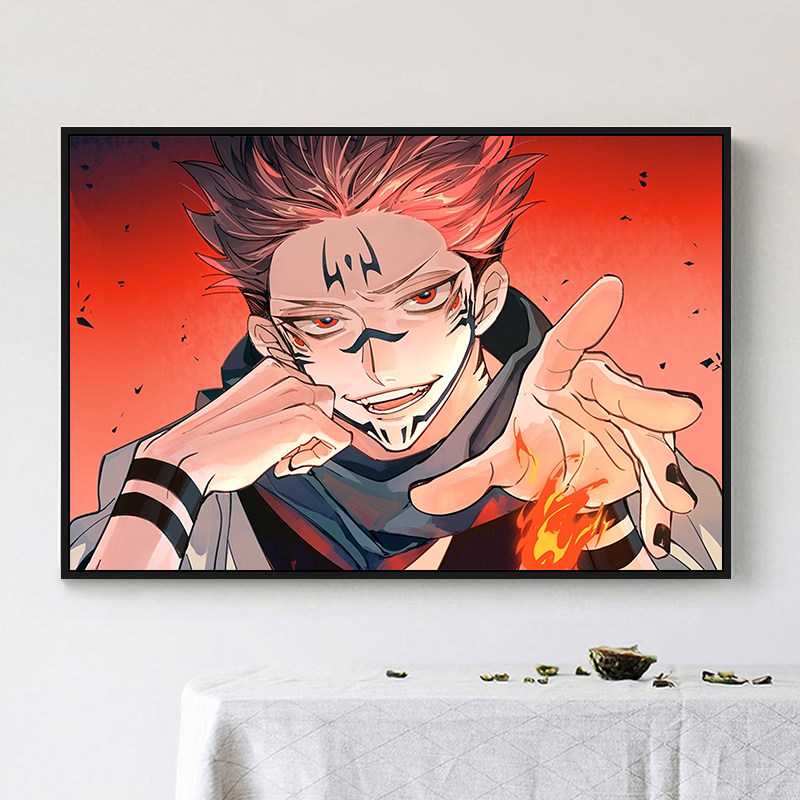 动漫人物数字油彩画填色diy学生减压手绘涂鸦宿舍装饰画 咒术回战