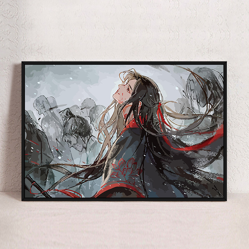 中国风动漫人物数字油画diy油彩画手工填色画耽美古风装饰画送礼