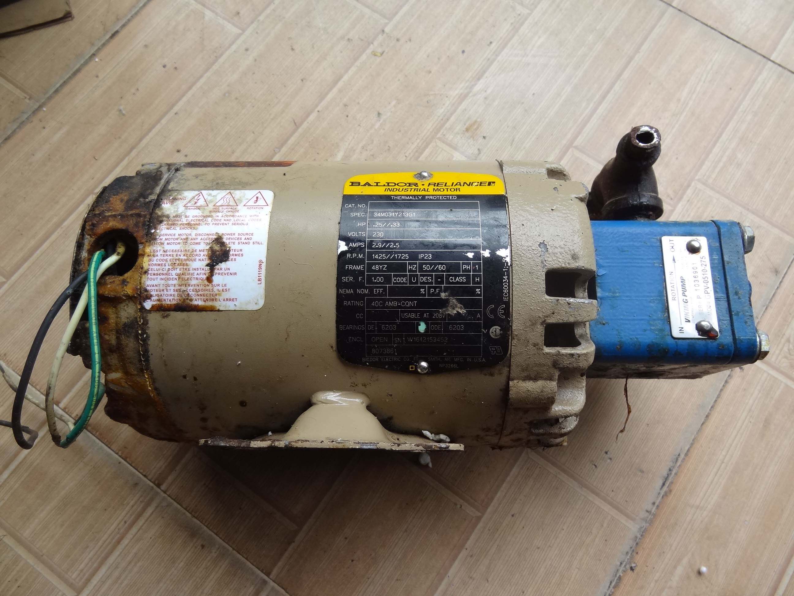 进口拆机viking pump威肯齿轮泵gpv-0510-275 配葆德电机230v询价