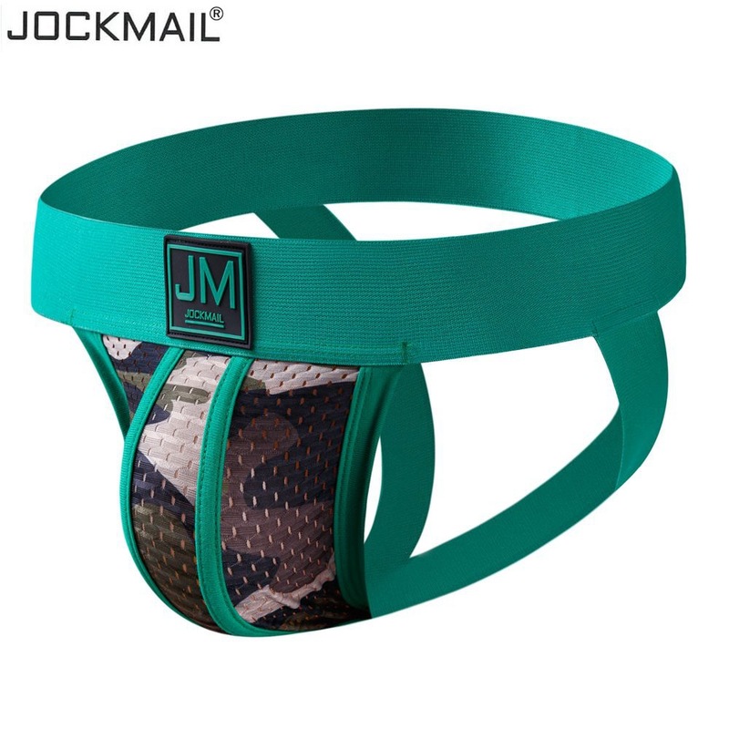 JOCKMAILl爆款 性感丁字裤男士内衣迷彩网孔网眼比基尼双丁裤