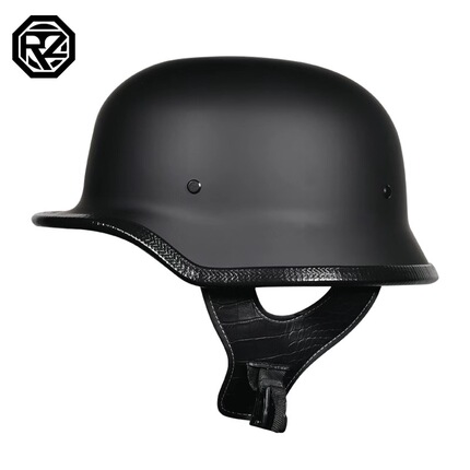 3C Certified German World War Ii Retro Steel Helmet Retro Motorcycle Half Helmet Leather Helmet Summer Harley Helmet Men's Summer