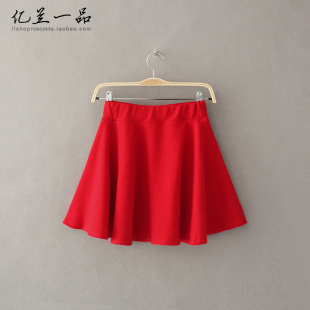 特价 学生伞裙蓬蓬裙半身裙舞裙子A字摆裙红色 清仓原单
