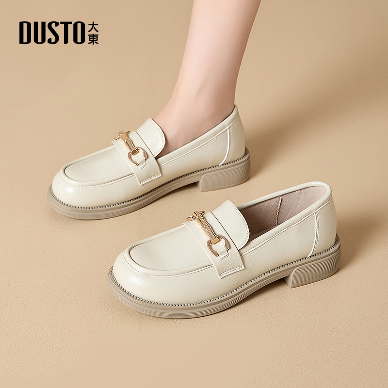 乐福鞋时尚优雅粗跟中跟圆头