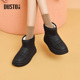 新款 大东雪地靴女鞋 2024冬季 简约套脚中跟平底圆头D7523